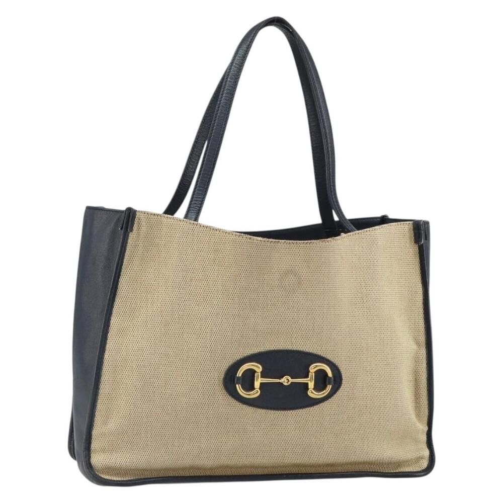 Gucci Horsebit Tote Bag Canvas Beige #359436G65B